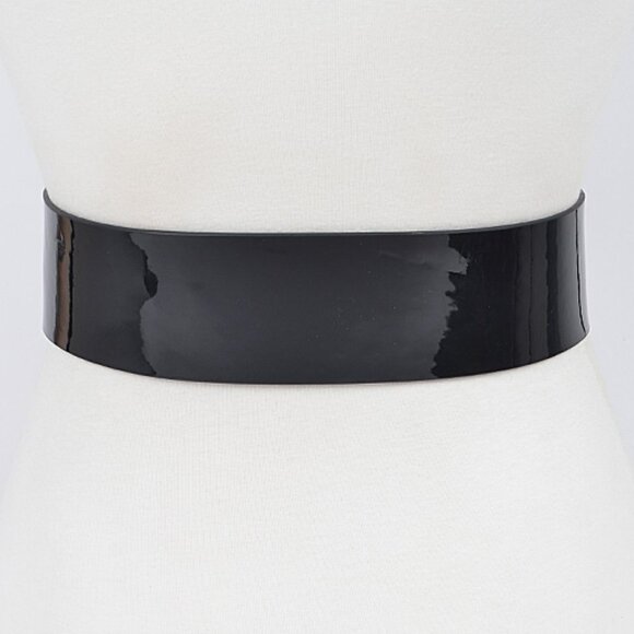 BNWT Plus Size Patent Finish Faux Leather Fashion Wide Belt - Picture 3 of 4